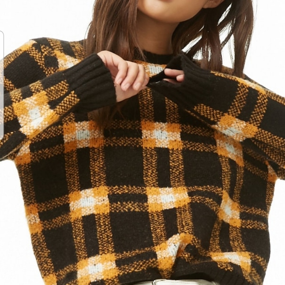Vented Plaid Sweater